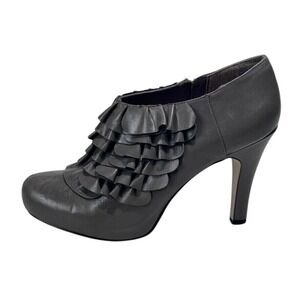 Madden Girl Gray Ruffle Ankle Booties Heels Party Shoes Size‎ 9.5